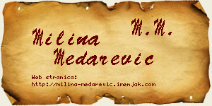 Milina Medarević vizit kartica